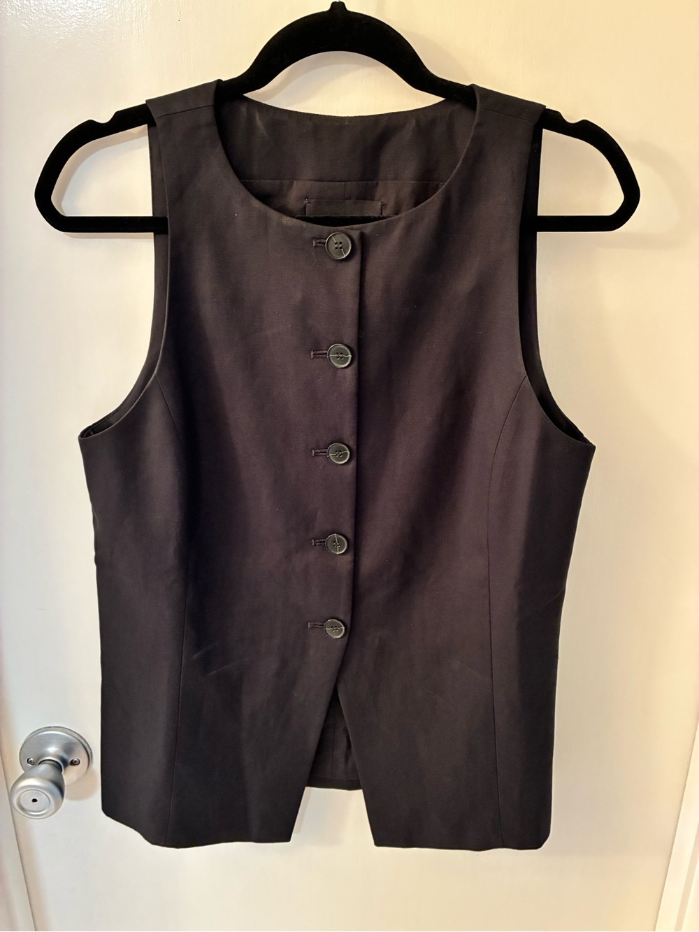 Madewell Black Sleeveless Button-Front Vest